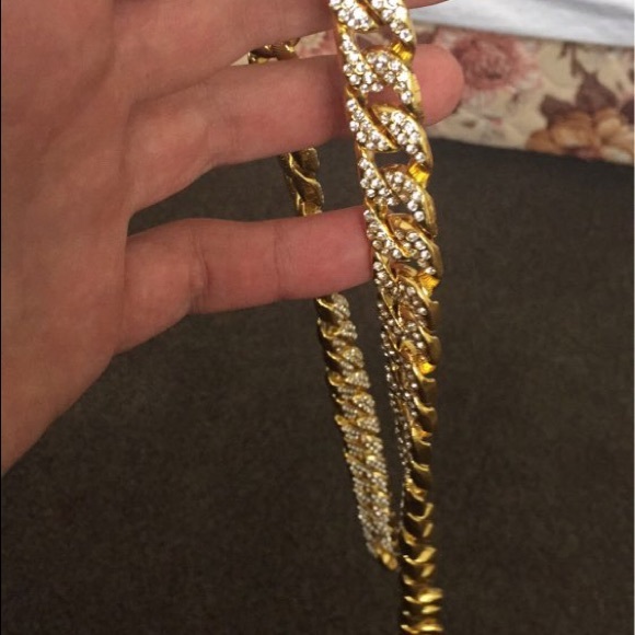 Iced out bling Cuban link chain 24” - Picture 2 of 2